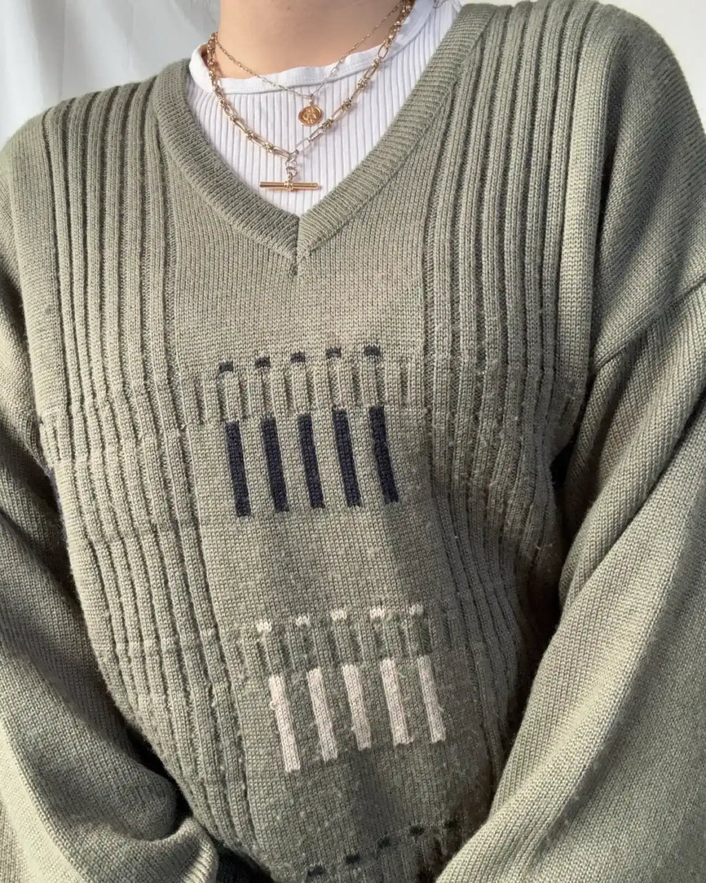 Green Patterned knit jumper