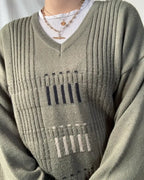 Green Patterned knit jumper