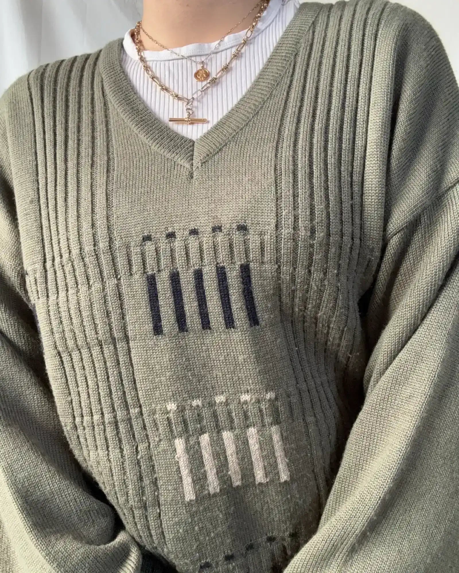 Green Patterned knit jumper
