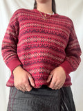 Red Patterned Knit Jumper | Size XL