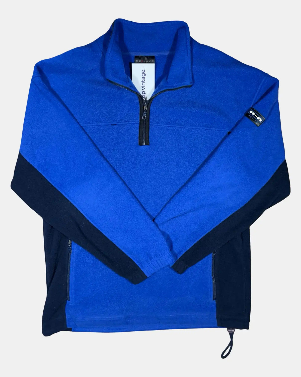 Blue and Black Quarter Zip Polar Fleece Jumper