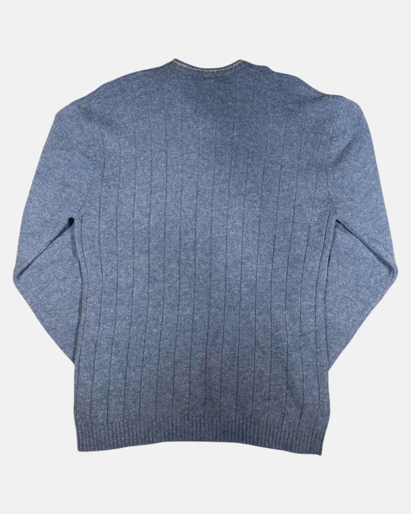 Blue and Grey Pure Wool Jumper | Size XL