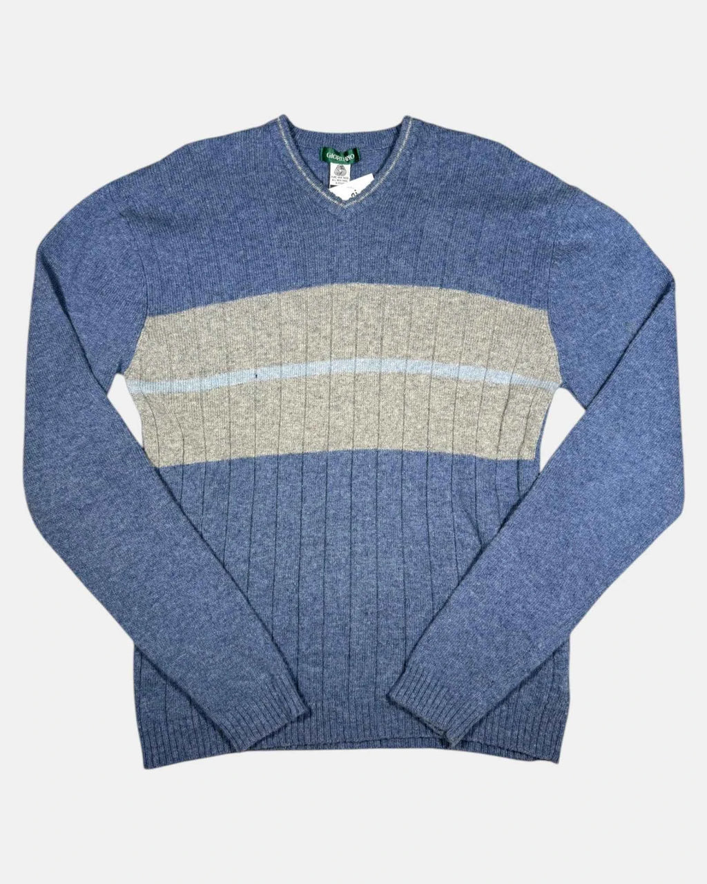 Blue and Grey Pure Wool Jumper | Size XL