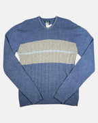 Blue and Grey Pure Wool Jumper | Size XL
