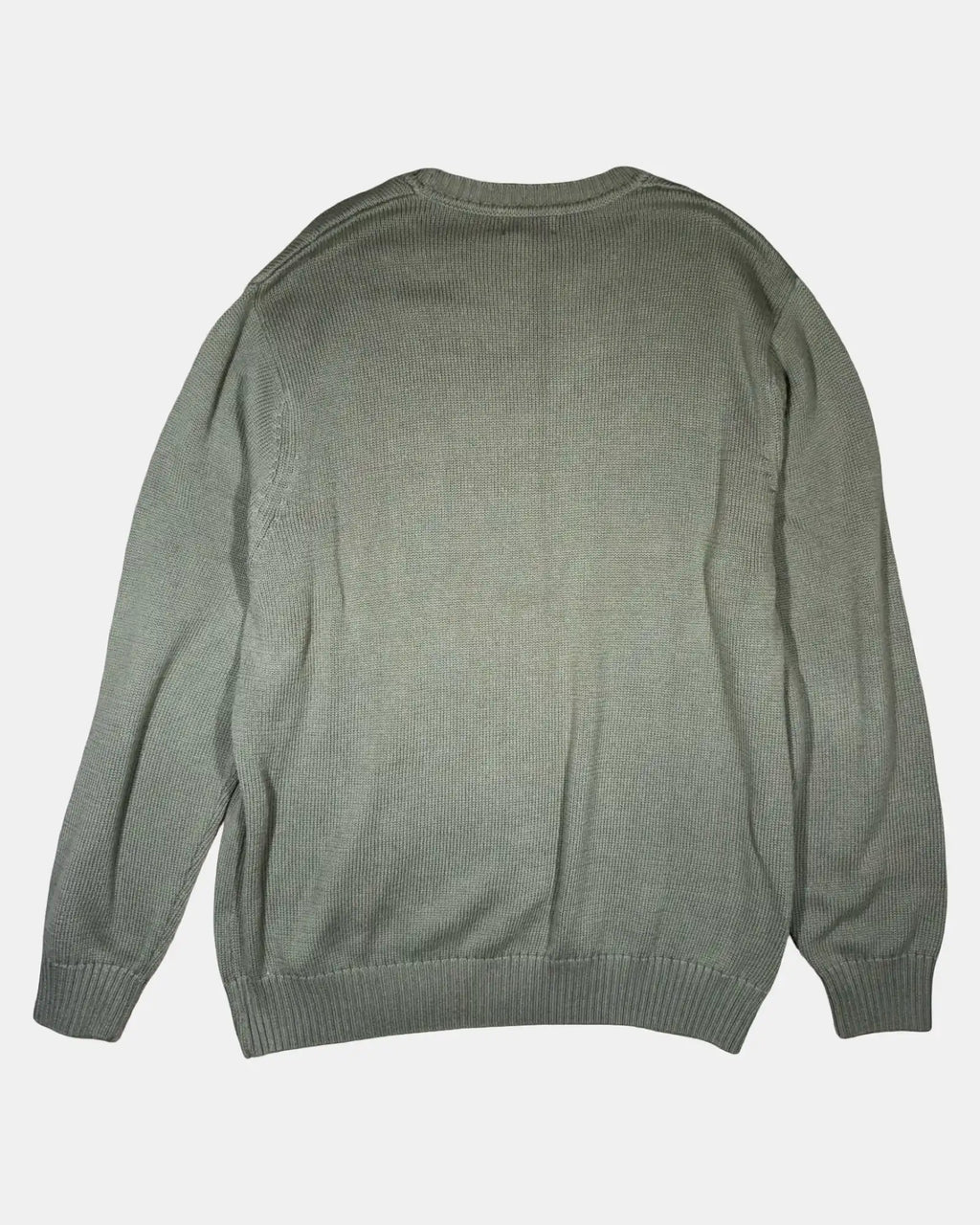 Green Knit Jumper with Diamond Pattern