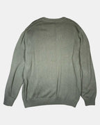 Green Knit Jumper with Diamond Pattern