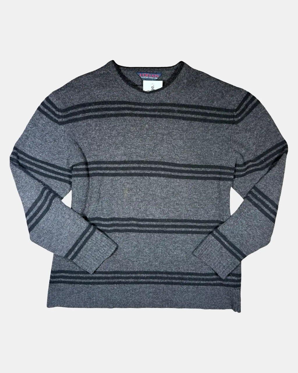 Grey & Black Striped Knit Jumper