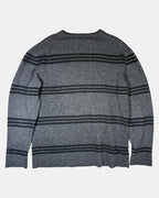 Grey & Black Striped Knit Jumper