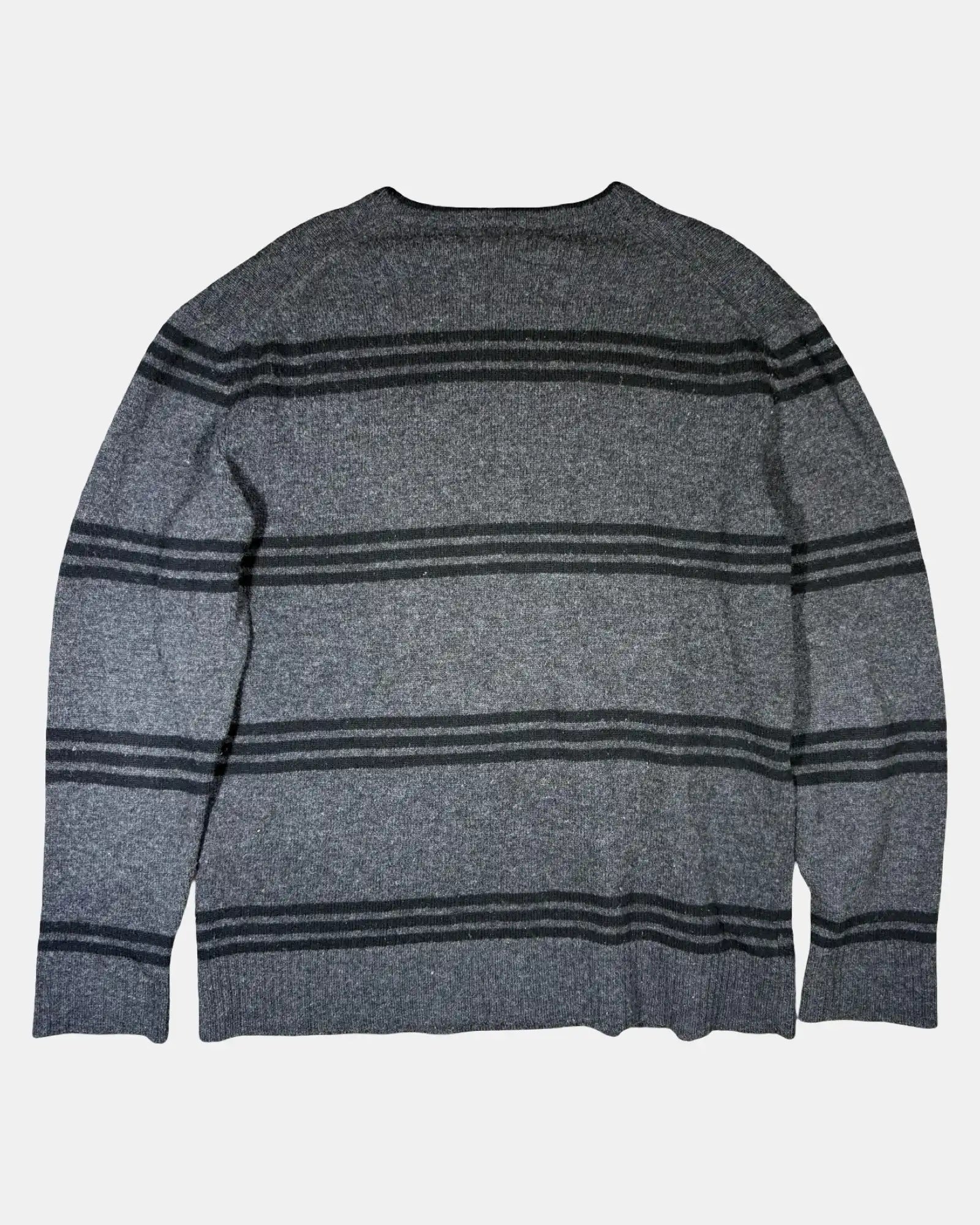 Grey & Black Striped Knit Jumper
