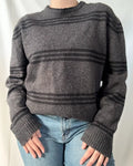 Grey & Black Striped Knit Jumper