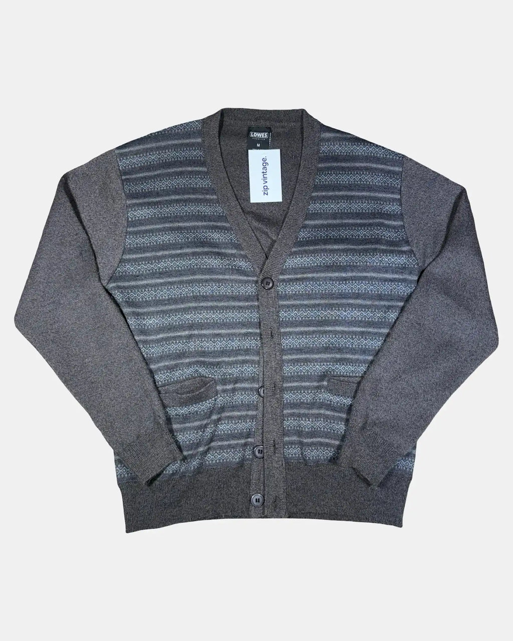 Brown & Blue Striped Knit Cardigan