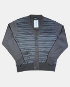 Brown & Blue Striped Knit Cardigan