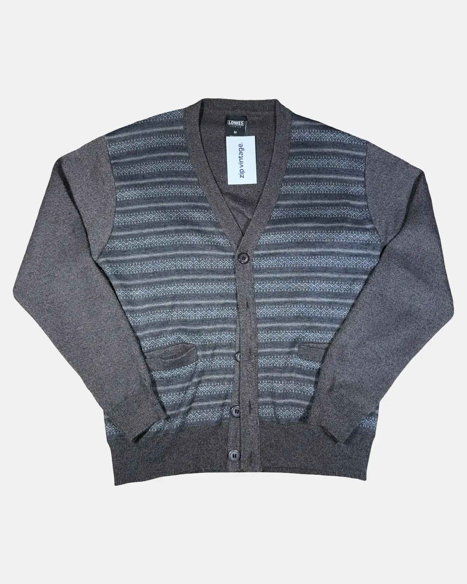 Brown & Blue Striped Knit Cardigan