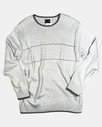 Cream Knit Jumper with Grey Detail | Estimated Size M-L - Zip Vintage