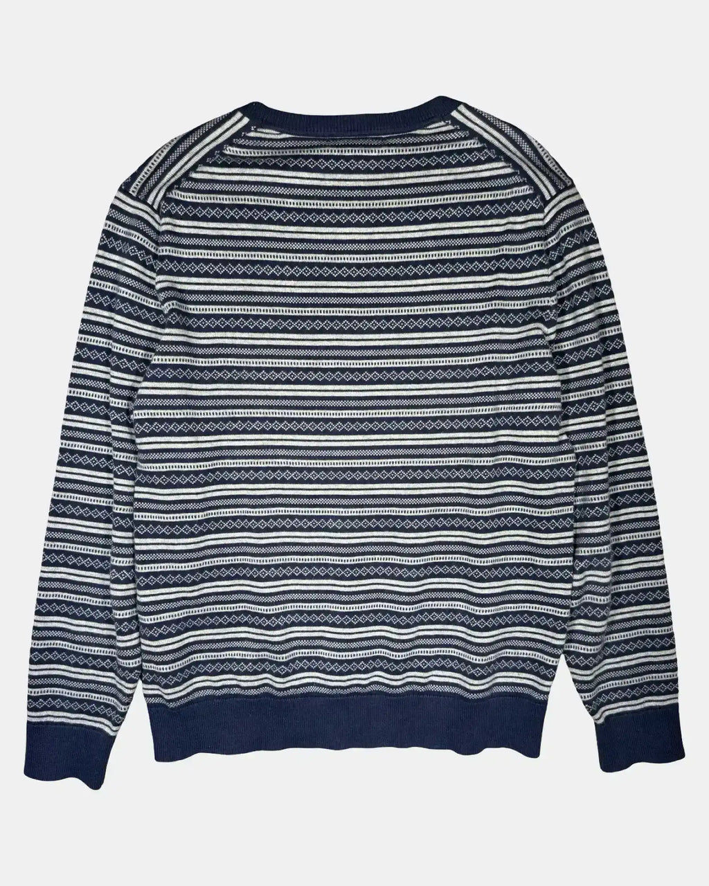 Blue & Grey Patterned Knit Jumper