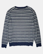 Blue & Grey Patterned Knit Jumper