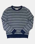 Blue & Grey Patterned Knit Jumper