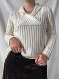 Cream Knit Wrap Jumper | Est. Size 10-12