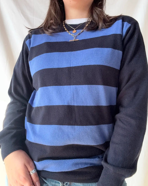 Striped Blue and Black Jumper