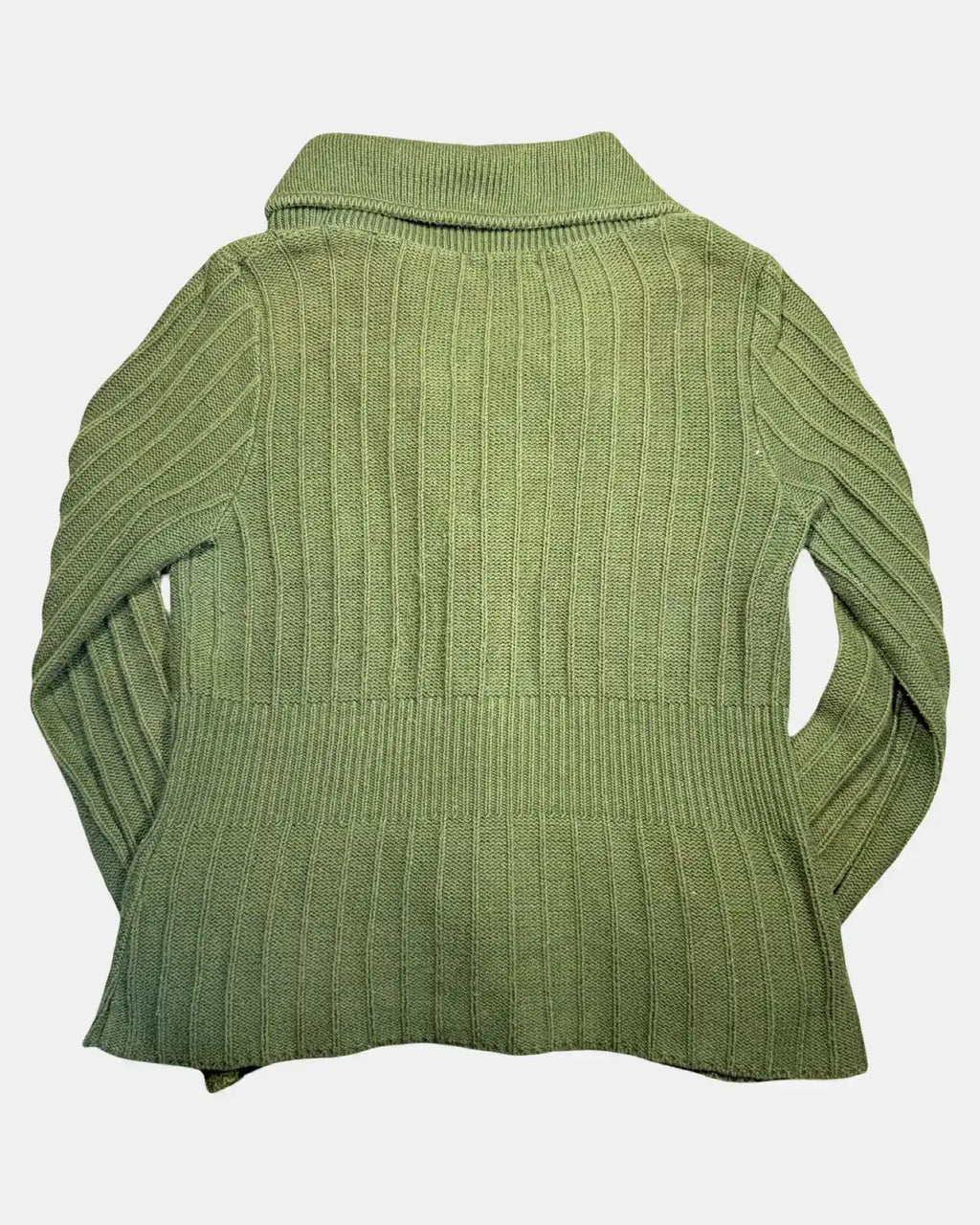 Green Button Up Knit Cardigan