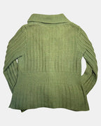 Green Button Up Knit Cardigan