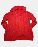 Red Knit Mock Neck Jumper