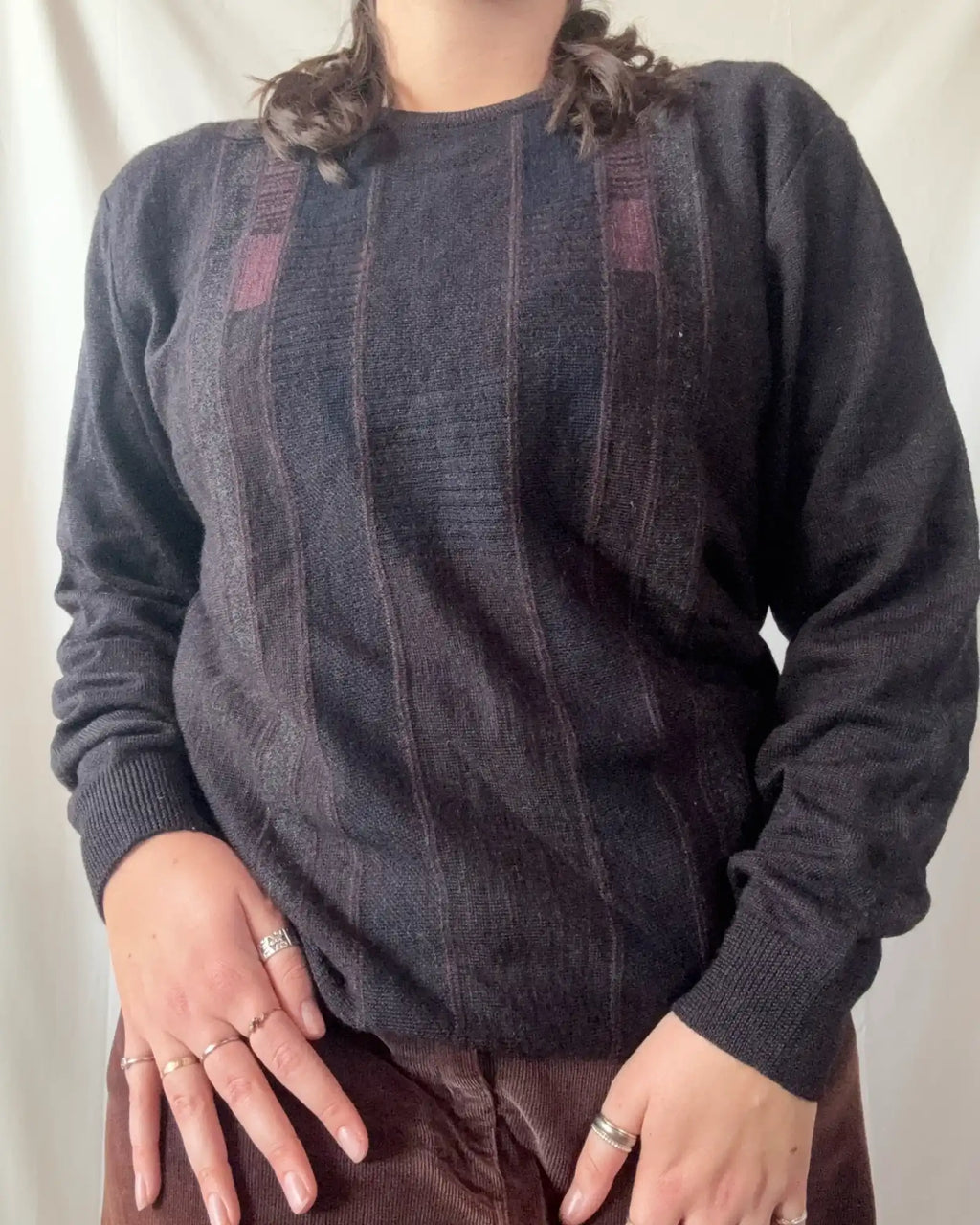 Brown, Blue and Pink Knit Jumper