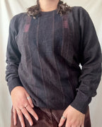 Brown, Blue and Pink Knit Jumper