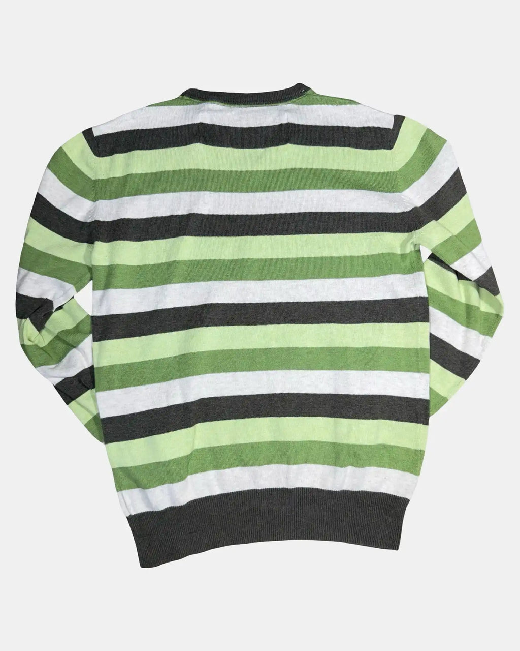 Green Brown and White Striped Jumper