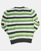 Green Brown and White Striped Jumper