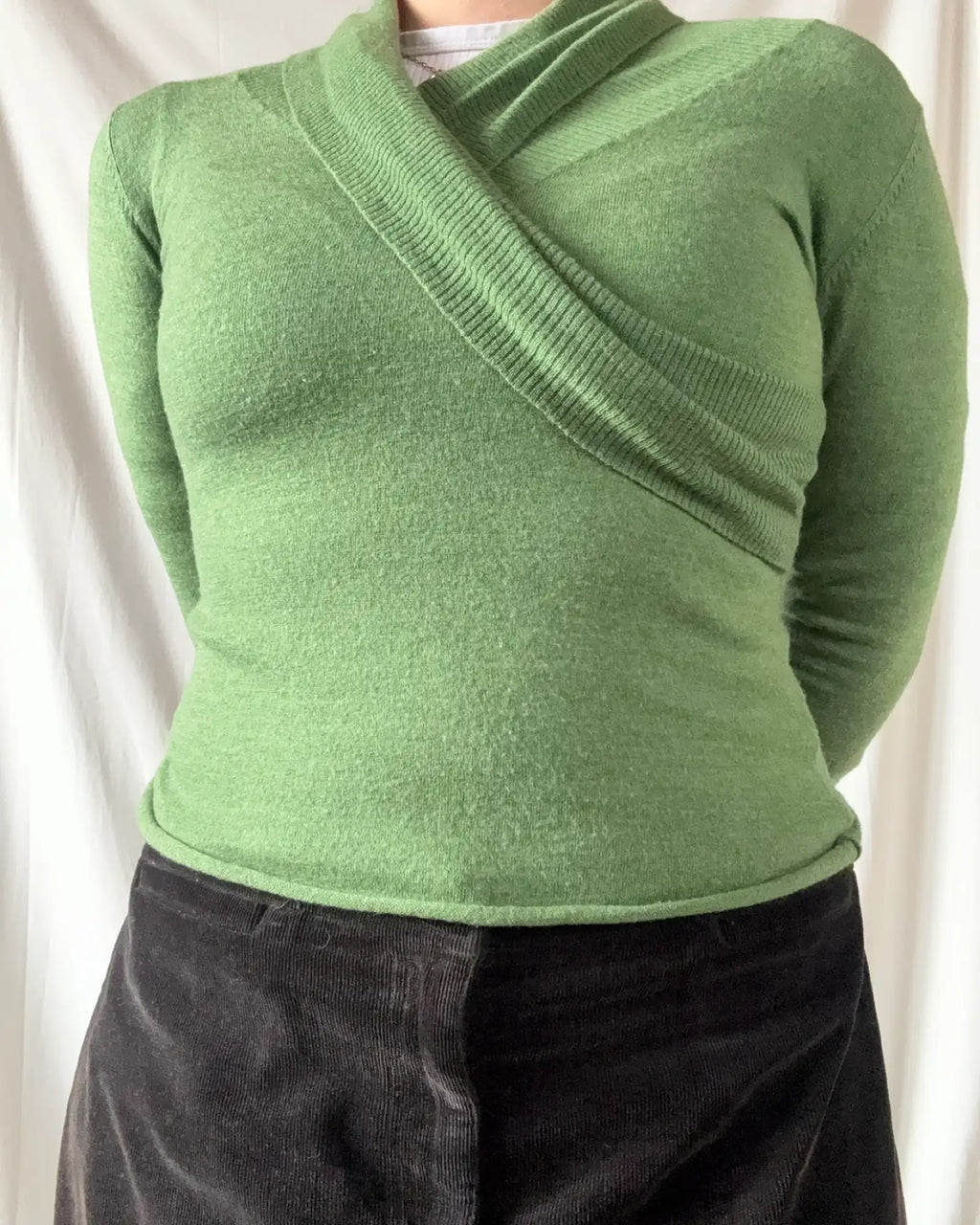 Green Wrap Knit Jumper