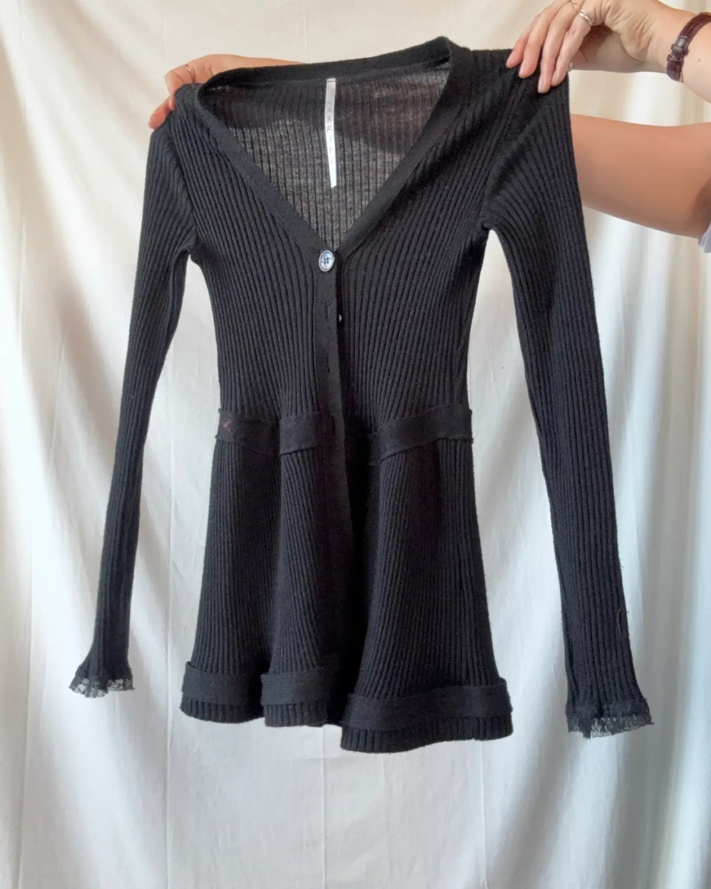 Black Long Knit Cardigan