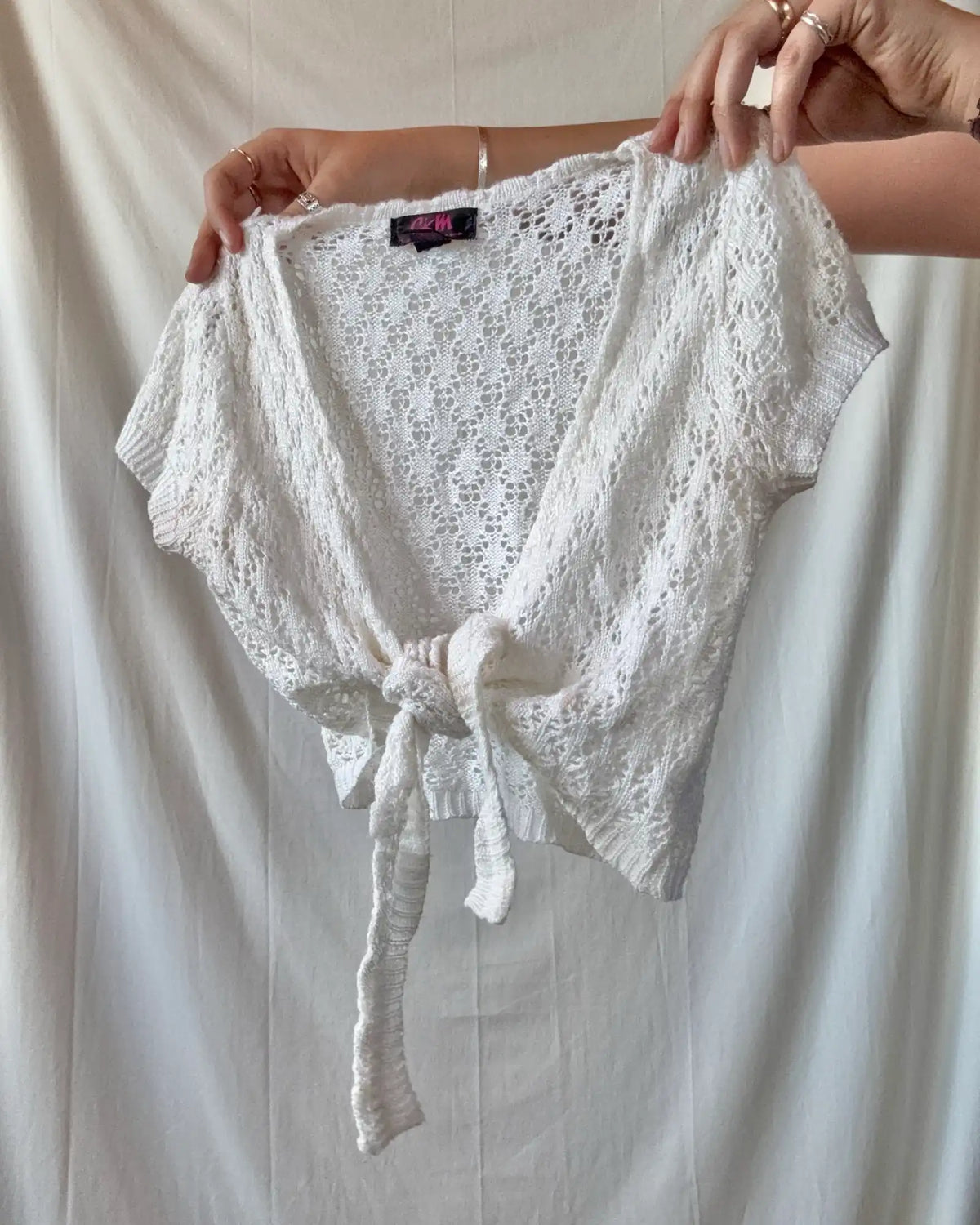 White VIntage 2000s CKM Cardigan