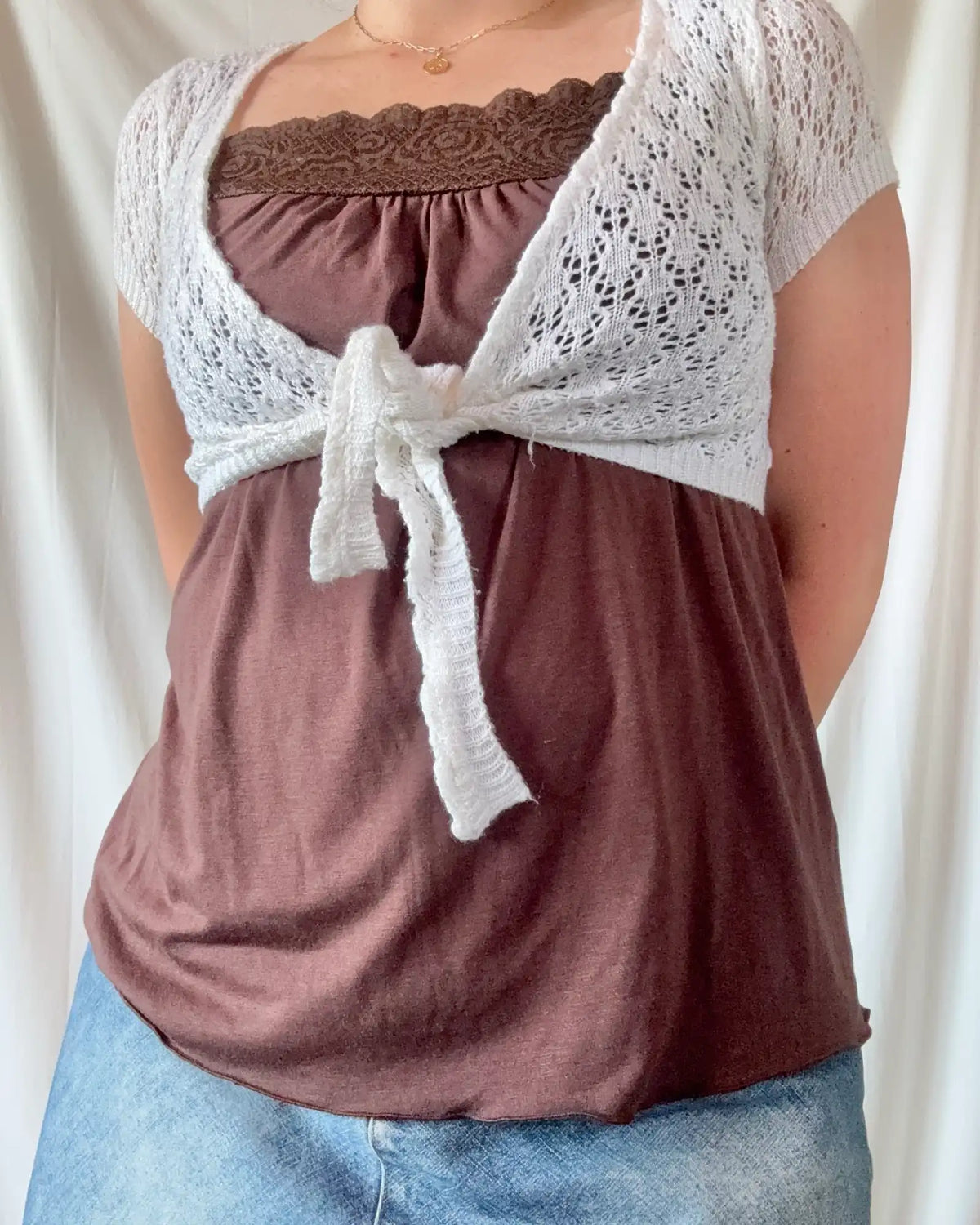 White VIntage 2000s CKM Cardigan