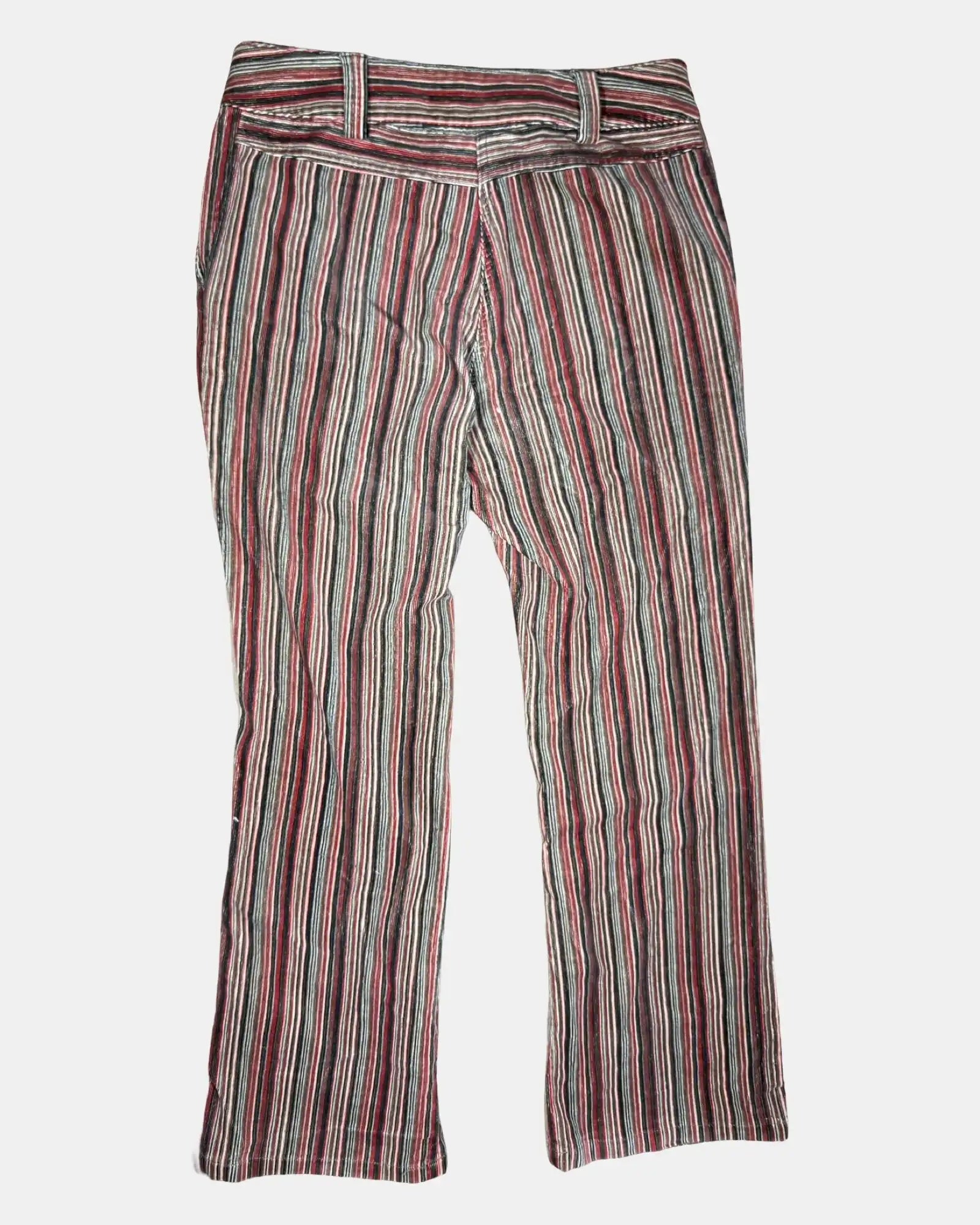 Multicolour Striped Vintage 70s Style Corduroy Pants