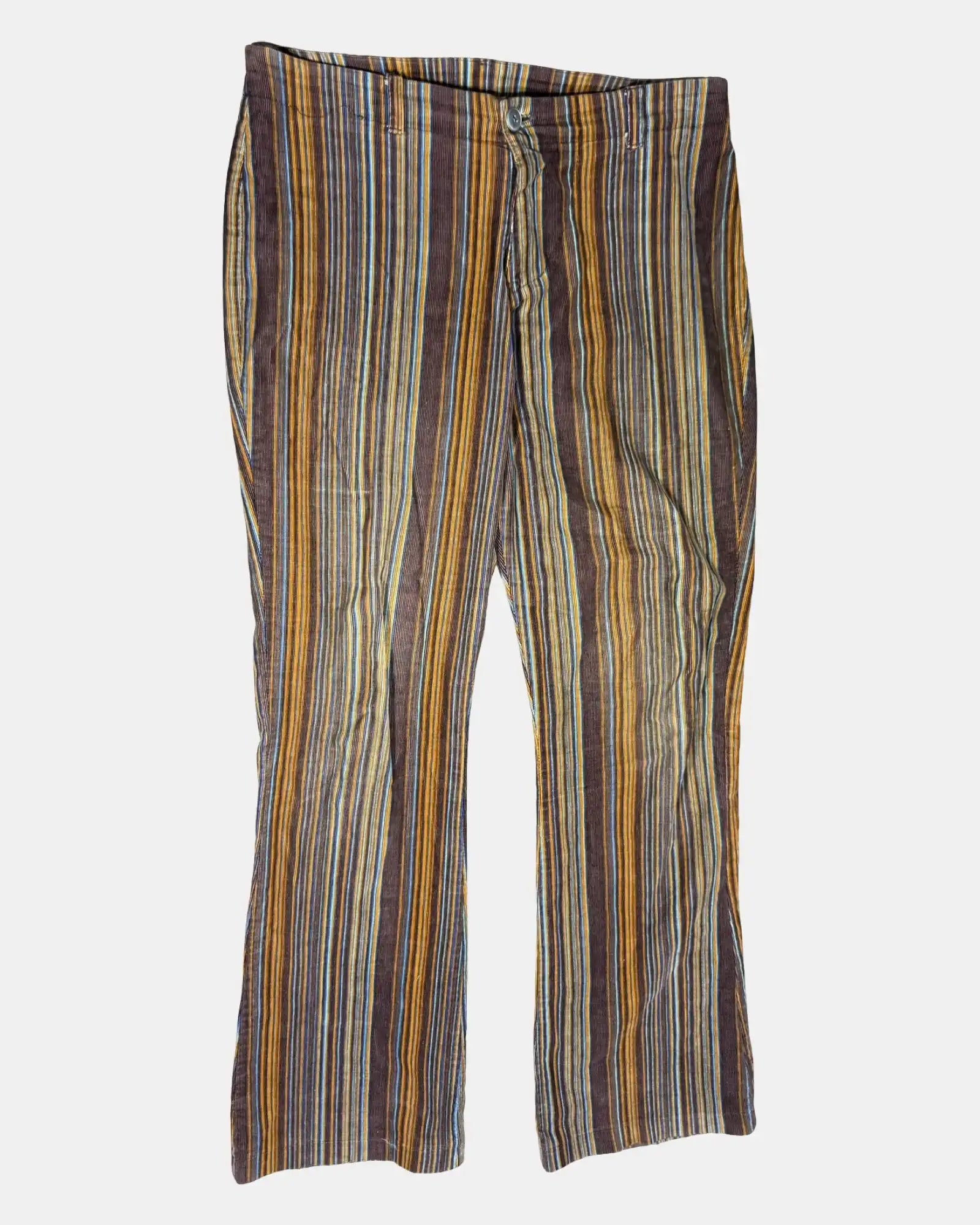 Colourful Striped Vintage 70s Style Corduroy Pants