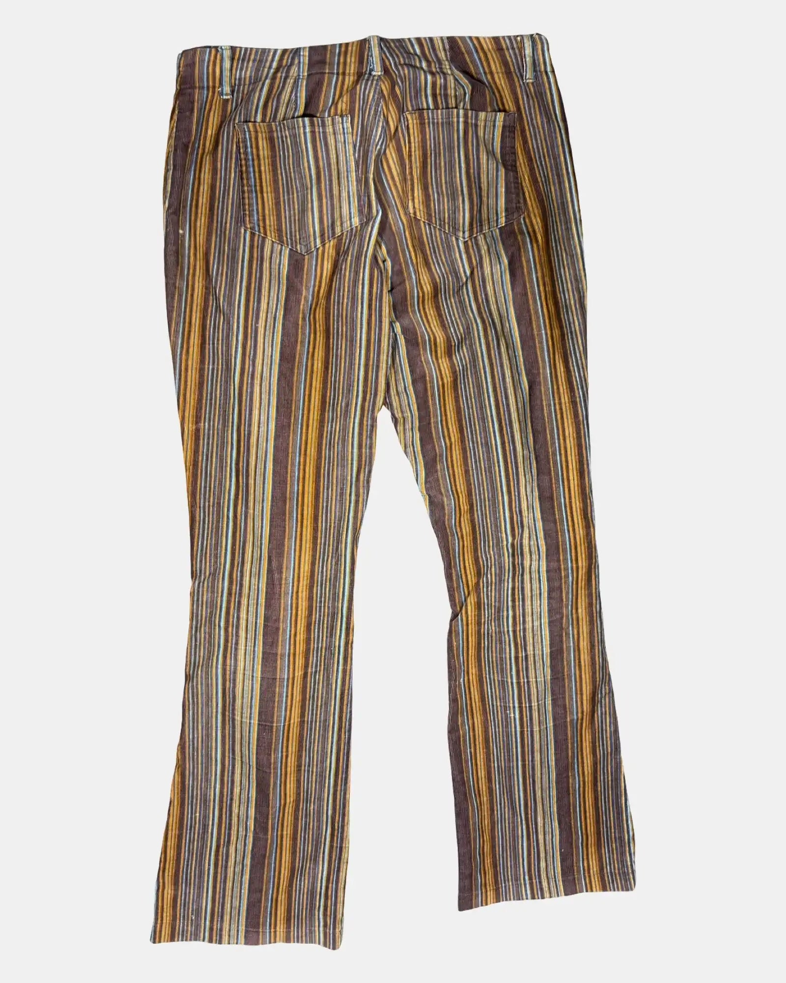 Colourful Striped Vintage 70s Style Corduroy Pants