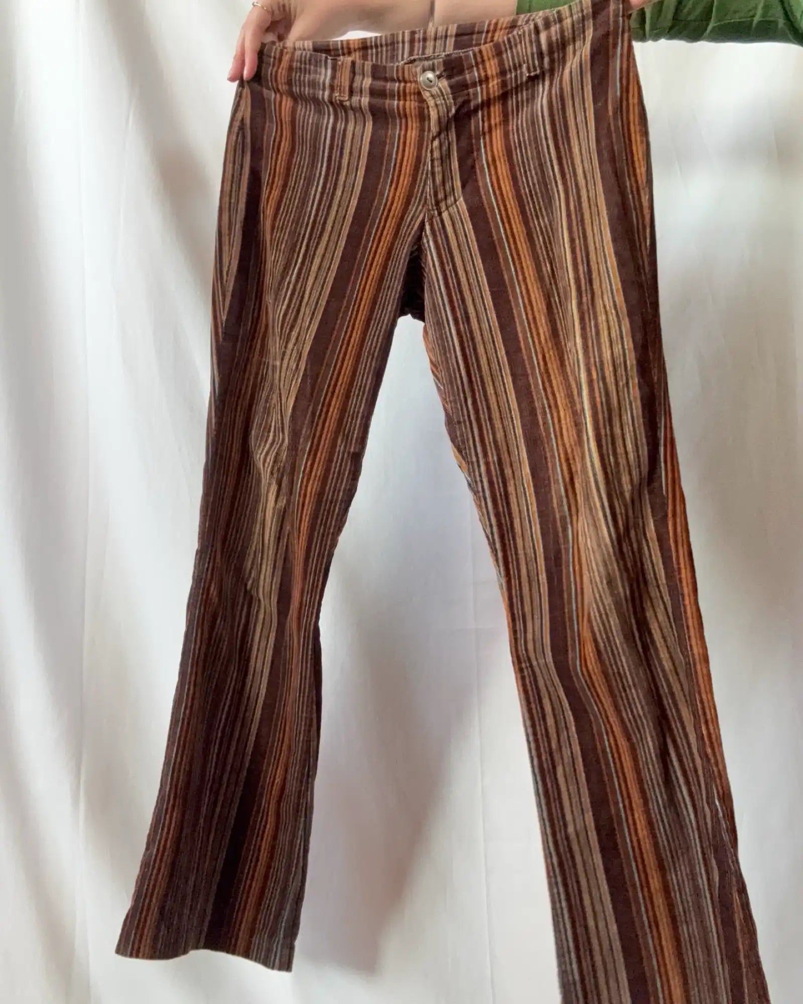 Colourful Striped Vintage 70s Style Corduroy Pants