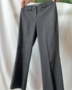 Grey Wide Leg Pants with Black Stripes