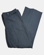 Grey Wide Leg Pants with Black Stripes