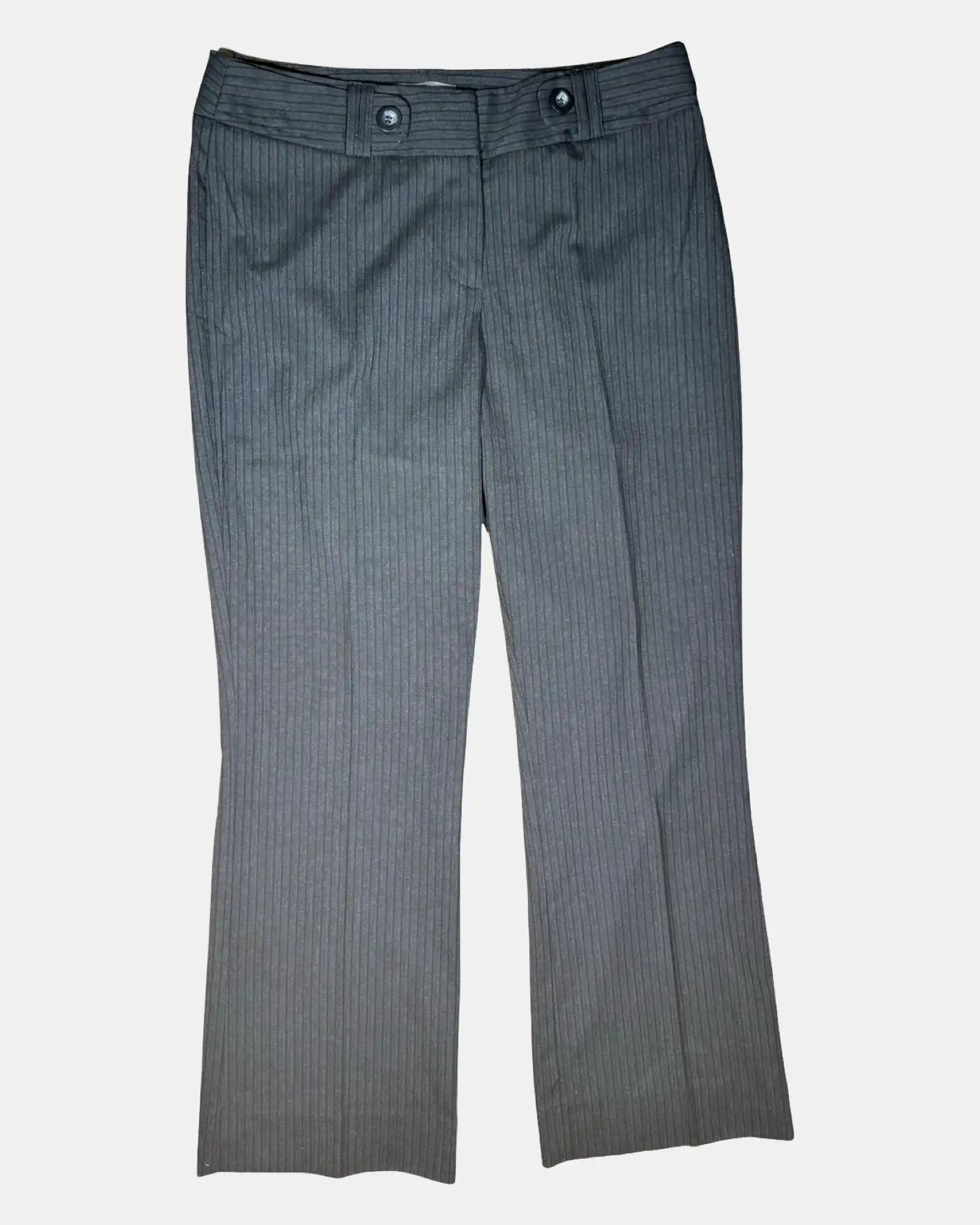 Grey Wide Leg Pants with Black Stripes