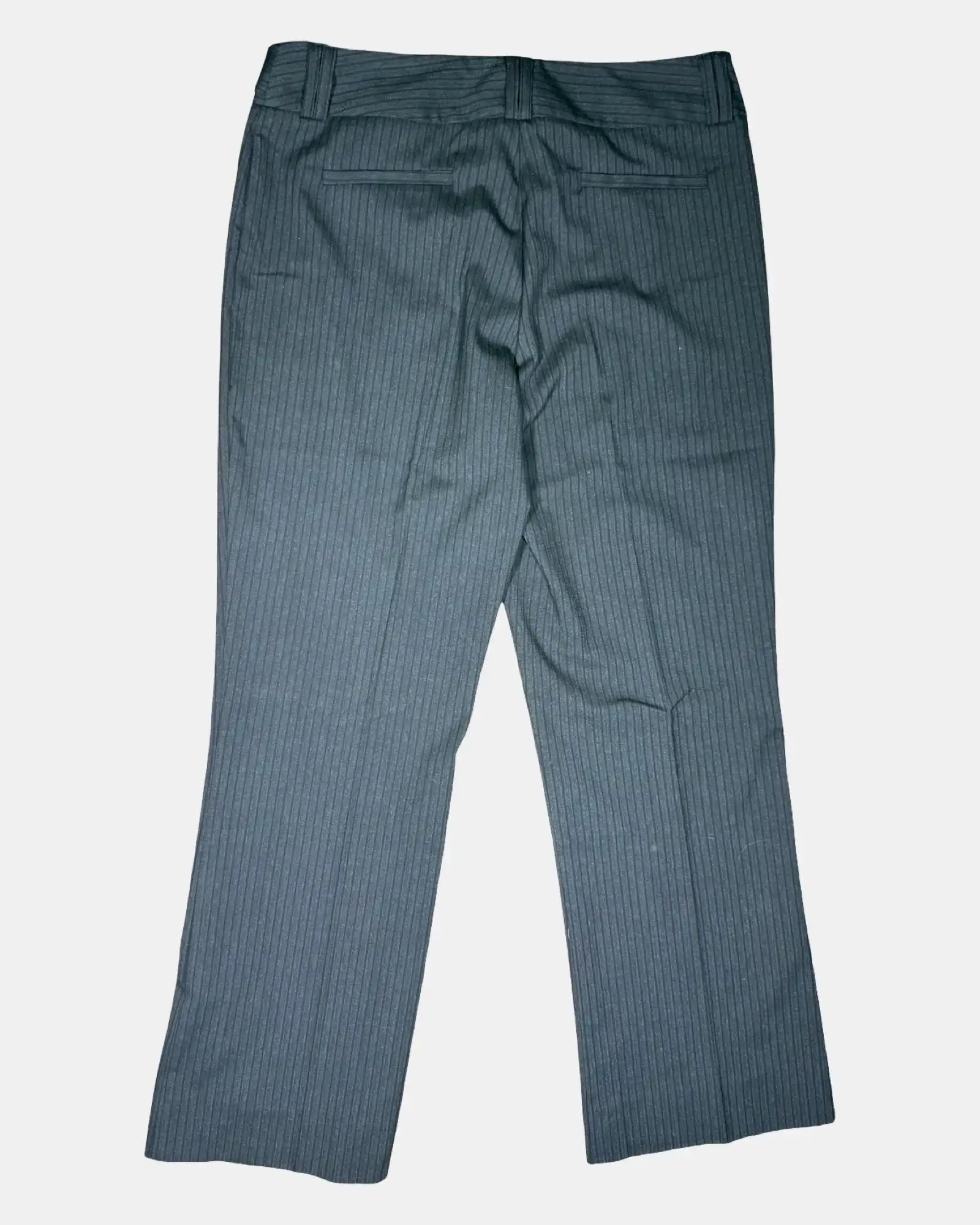 Grey Wide Leg Pants with Black Stripes