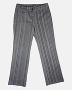 Brown Striped Denim Jeans