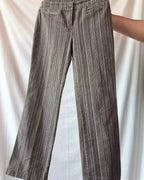 Brown Striped Denim Jeans