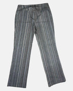 Brown Striped Denim Jeans