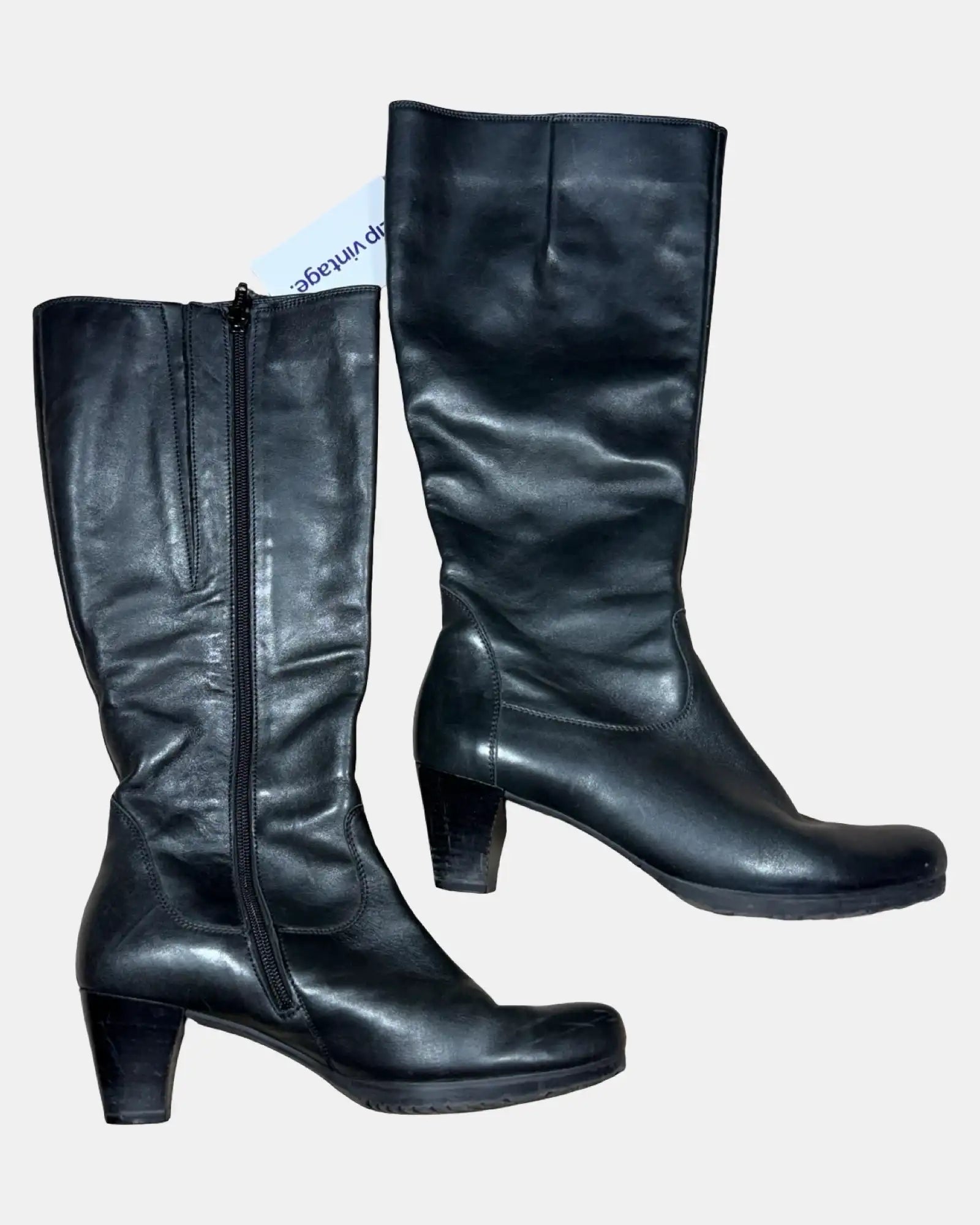 90s Black Leather Boots