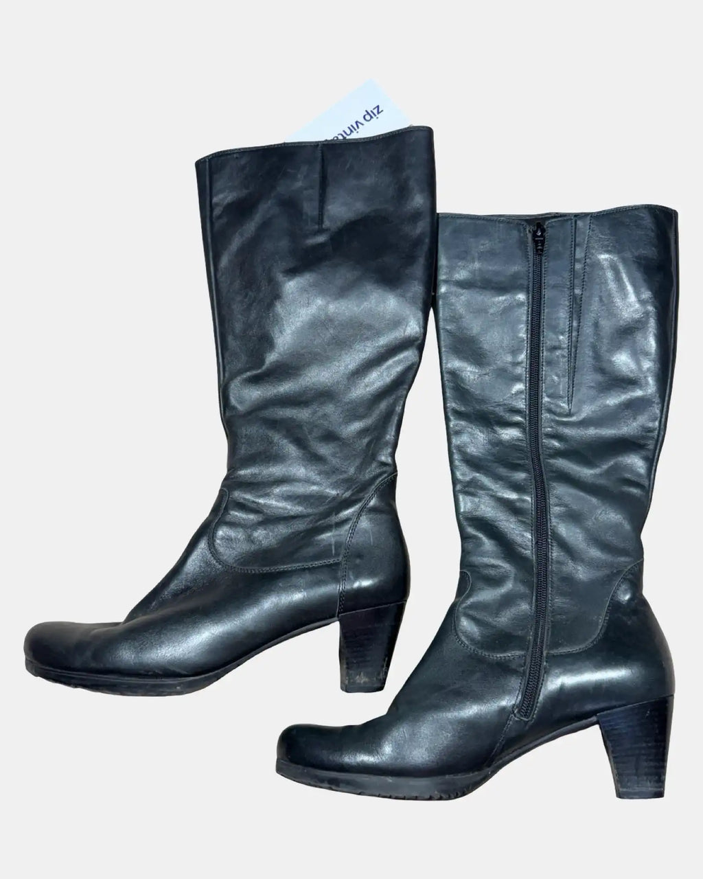 90s Black Leather Boots
