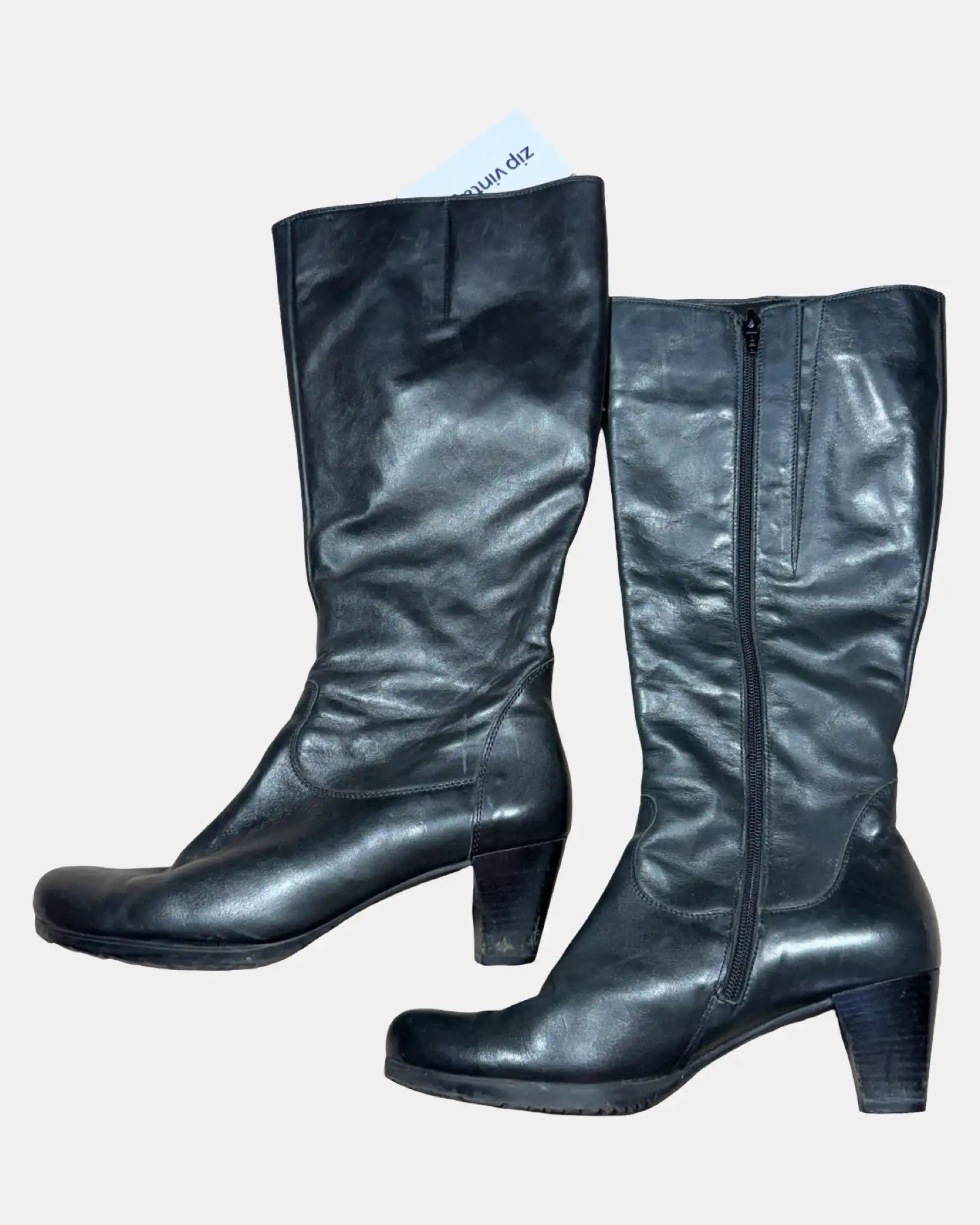 90s Black Leather Boots