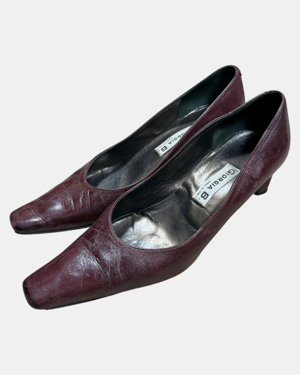 Italian Red Leather Heels with Pointed Toe | Est. Size 7.5 - Zip Vintage