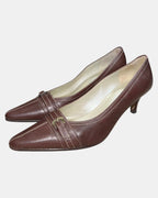 Brown Italian Heels with Buckle Detail | Size 7